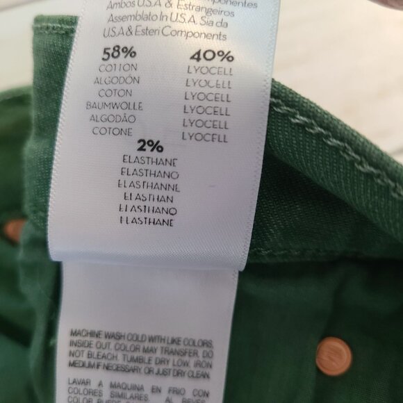 MOTHER Rascal Ankle Snippet Army Green Jeans Raw Hem Casual NEW 25 Layer Fall - Picture 7 of 10